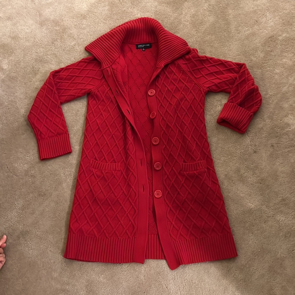 Red Sweater Jacket - Picture 3 of 4